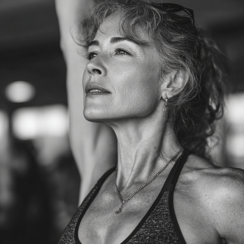 Група літніх людей займається фітнесом